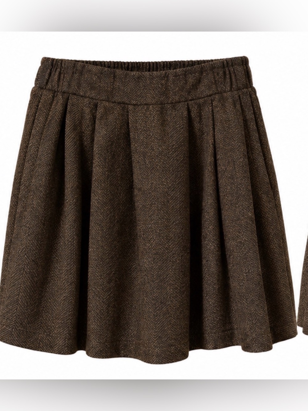 Women’s Brown Herringbone Circle Skirt